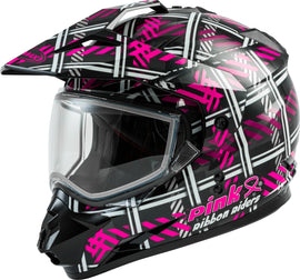 GMAX GM-11S DUAL-SPORT PINK RIBBON RIDERS SNOW HELMET BLK/PINK XS G21110403