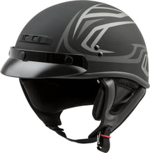 Load image into Gallery viewer, GMAX GM-35 HALF HELMET FULL DRESSED DERK MATTE BLACK/SILVER 2X G1355398