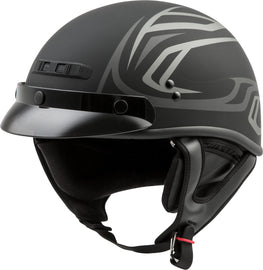GMAX GM-35 HALF HELMET FULL DRESSED DERK MATTE BLACK/SILVER XL G1355397