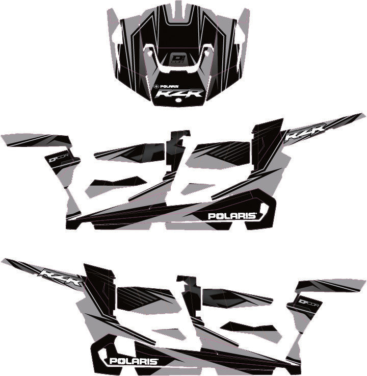D'COR POL RZR4 COMPLETE GRAPHIC KIT SILVER/BLACK 20-60-119
