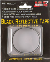 Load image into Gallery viewer, ISC BLACK REFLECTIVE TAPE 1/2X24" &amp; 1X24" REF1X24