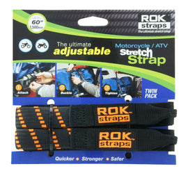 ROKSTRAPS MOTORCYCLE STRAP BLACK/ORANGE 18