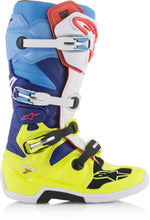 Load image into Gallery viewer, ALPINESTARS TECH 7 BOOTS YELLOW/WHITE/BLUE SZ 15 2012014-5277-15