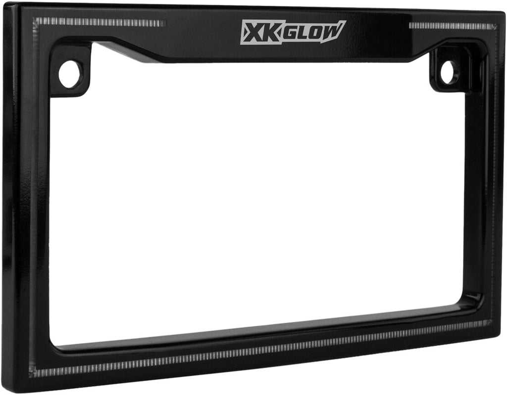 XK GLOW LICENSE PLATE FRAME LIGHT WITH TURN SIGNAL BLACK XK034018-B