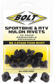 BOLT M8 THREE STAGE PUSH RIVET KIT 10/PK 2005-8SRIV