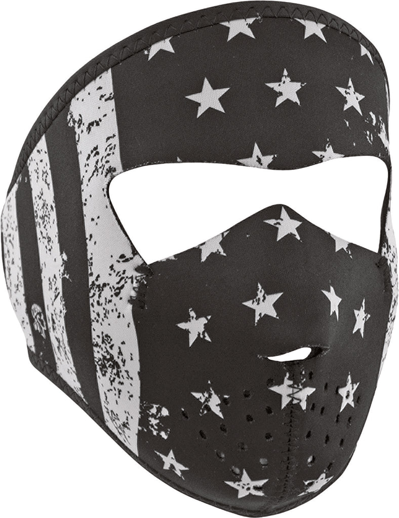 ZAN NEOPRENE SMALL MASK BLACK WHITE FLAG WNFMS091