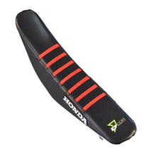 Load image into Gallery viewer, D'COR SEAT COVER W/RIBS BLACK/BLACK/RED HON 30-10-460