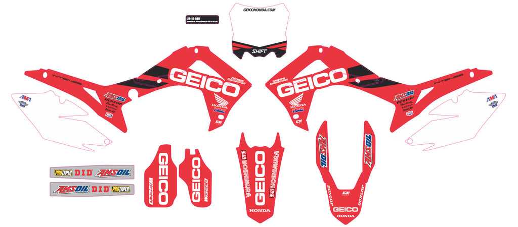 D'COR COMPLETE KIT 19 GEICO HONDA CRF 450 WHITE BG 20-10-949