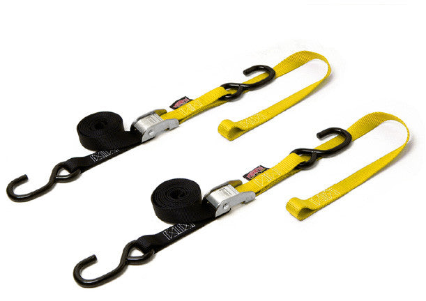 POWERTYE TIE-DOWN CAM S-HOOK SOFT-TYE 1"X6' BLACK/YELLOW PAIR 23628-atv motorcycle utv parts accessories gear helmets jackets gloves pantsAll Terrain Depot