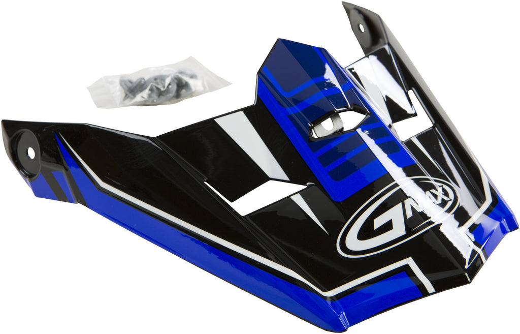 GMAX VISOR W/SCREWS UNCLE MX-46Y BLACK/BLUE YS-YL G046846