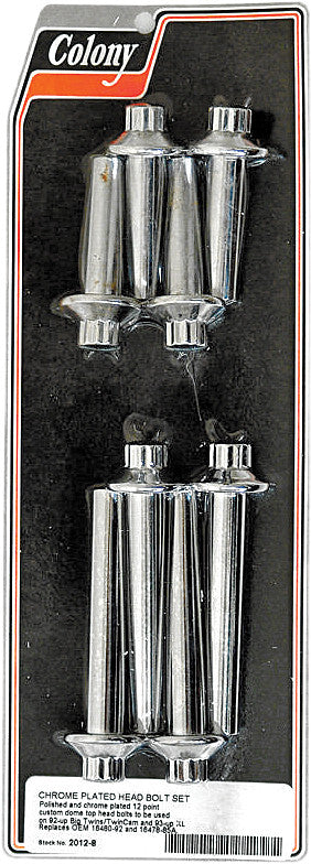 COLONY MACHINE HEADBOLT KIT CHROME BT 92-16 AND XL 93-UP 2012-8