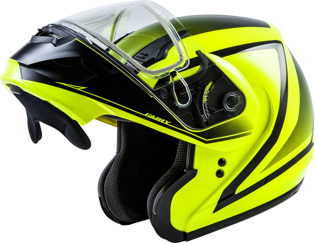 GMAX MD-04S MODULAR DOCKET SNOW HELMET HI-VIS/BLACK XS G2042603