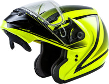 Load image into Gallery viewer, GMAX MD-04S MODULAR DOCKET SNOW HELMET HI-VIS/BLACK XS G2042603