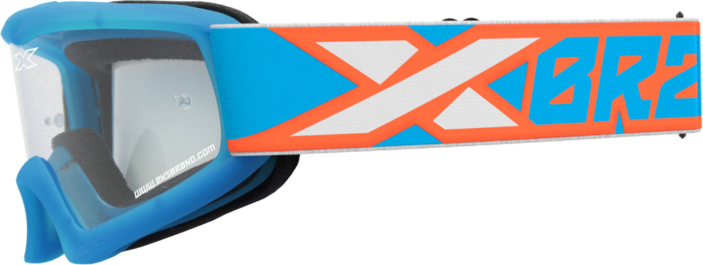 EKS BRAND YOUTH XGROM CYAN/FLO ORG/WHT CLEAR LENS 067-30310