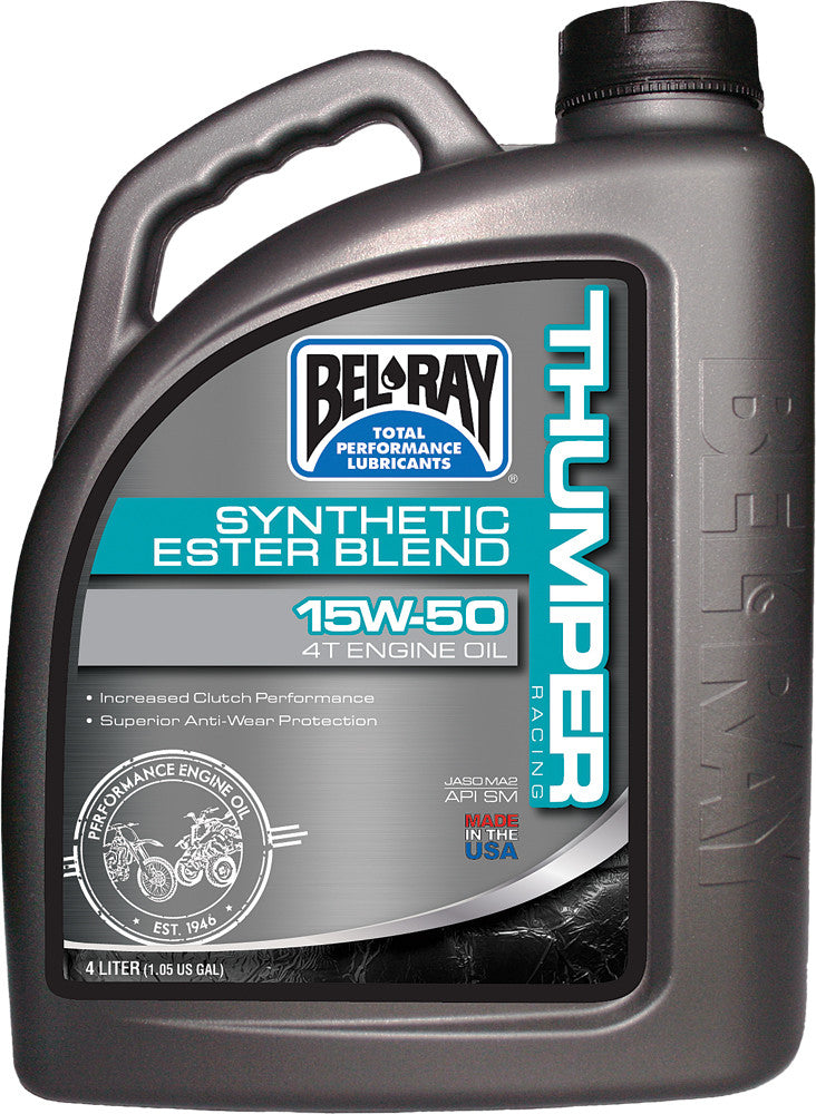 BEL-RAY THUMPER SYNTHETIC ESTER BLEND 4T ENGINE OIL 15W-50 4L 99530-B4LW