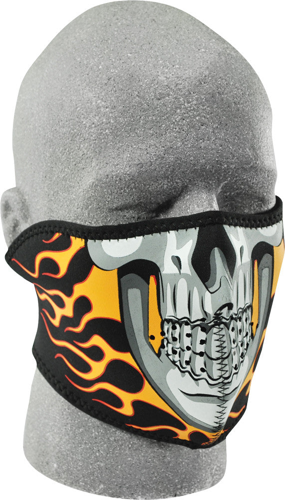 ZAN HALF FACE MASK BURNING SKULL WNFM061H-atv motorcycle utv parts accessories gear helmets jackets gloves pantsAll Terrain Depot