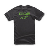 ALPINESTARS YOUTH RIDE 2.0 TEE BLACK/GREEN LG 3038-72010-1060-L