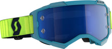 Load image into Gallery viewer, SCOTT FURY GOGGLE TEAL BLUE/NEON YLW ELECTRIC BLUE CHROME WORKS 272828-6362278