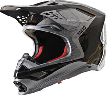 Load image into Gallery viewer, ALPINESTARS S.TECH S-M10 ALLOY HELMET SILVER/BLACK/CARBON/GOLD XL 8301720-1909-X