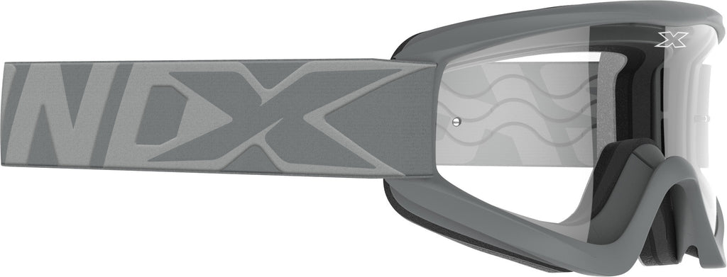 EKS BRAND FLAT-OUT GOGGLE FIGHTER GREY W/CLEAR LENS 067-60410