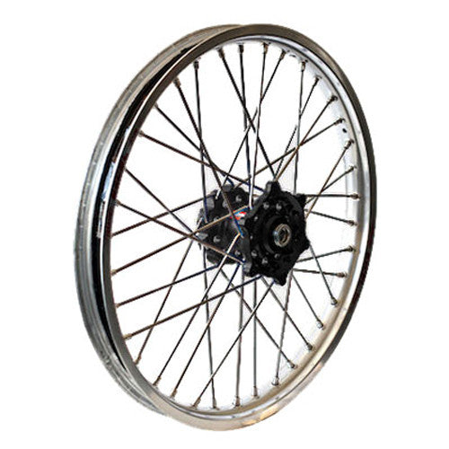 DUBYA REAR WHEEL SET 2.15X19 BLACK HUB SILVER RIM 56-3156BS