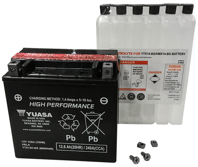 YUASA BATTERY YTX14H-BS MAINTENANCE FREE YUAM6RH4H (PLT-144)
