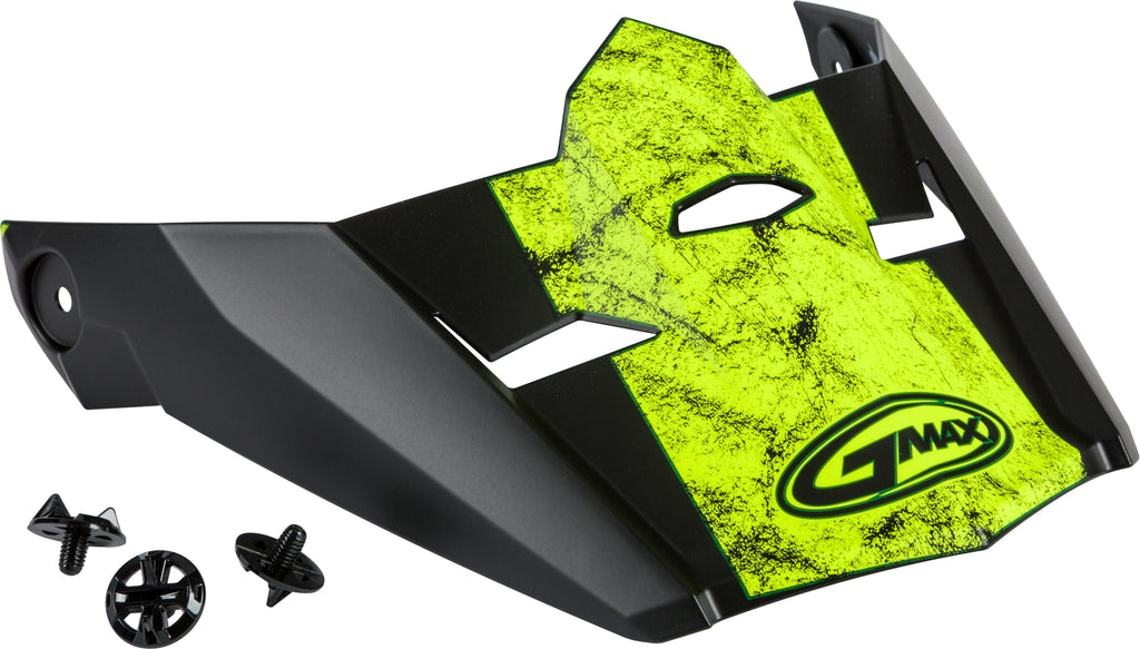 GMAX VISOR W/SCREWS DOMINANT MX-46Y MATTE BLACK/HI-VIS YS-YL G046909