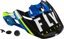 Load image into Gallery viewer, FLY RACING TOXIN TRANSFER HELMET VISOR BLUE/HI-VIS/WHITE 73-88080
