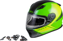 Load image into Gallery viewer, GMAX FF-49S HAIL SNOW HELMET W/ELEC SHIELD NEON GRN/HI-VIS/BLK 3X G4491679