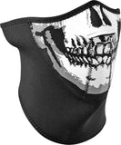 ZAN NEOPRENE 3-PANEL HALF MASK BLACK SKULL FACE WNFM002H3