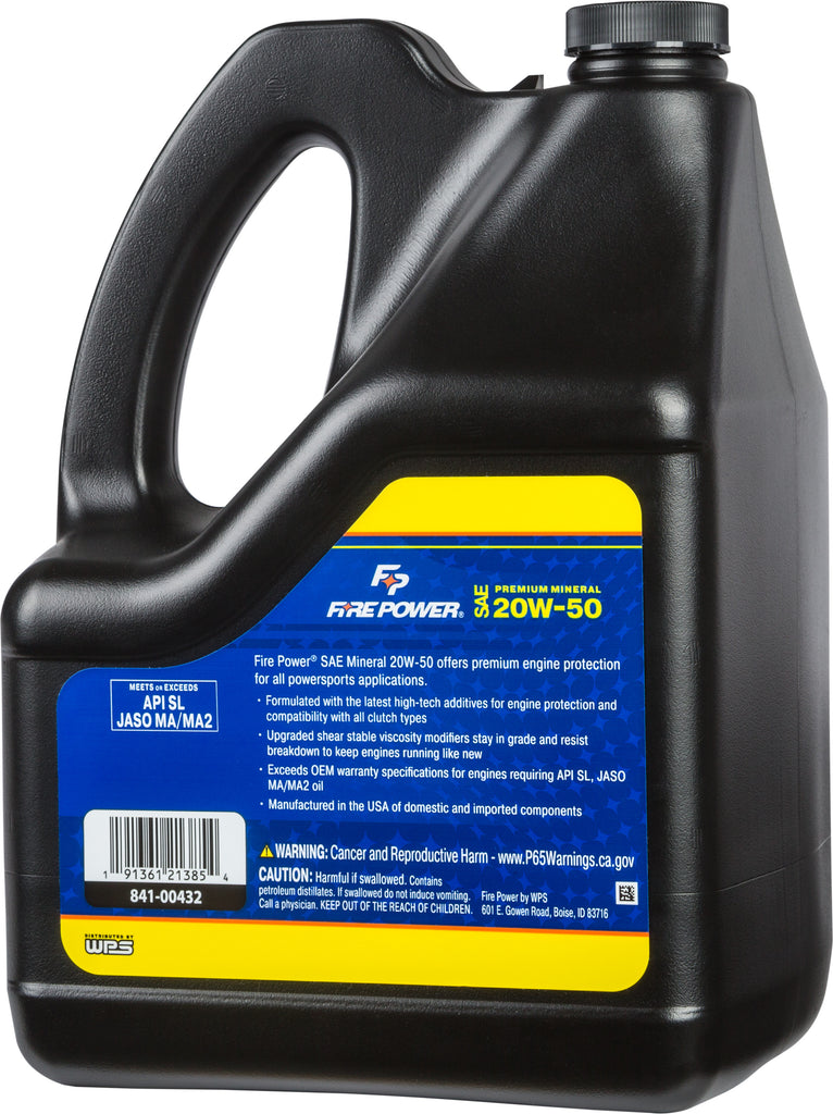 FIRE POWER MINERAL 4-STROKE OIL 20W-50 GAL 4/CASE 196974
