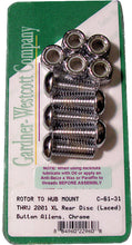 Load image into Gallery viewer, GARDNERWESTCOTT REAR BRAKE ROTOR ALLEN BOLTS 92-UP BIG TWIN LACED WHEEL C-61-31