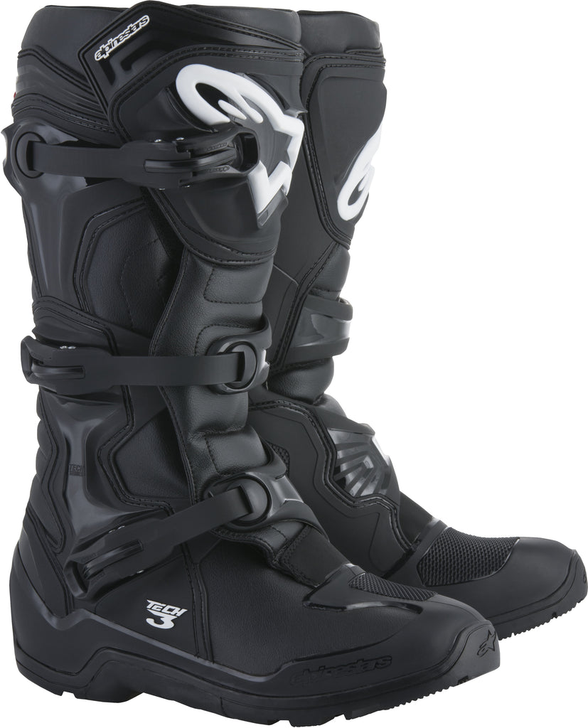 ALPINESTARS TECH 3 ENDURO BOOTS BLACK SZ 10 2013118-10-10