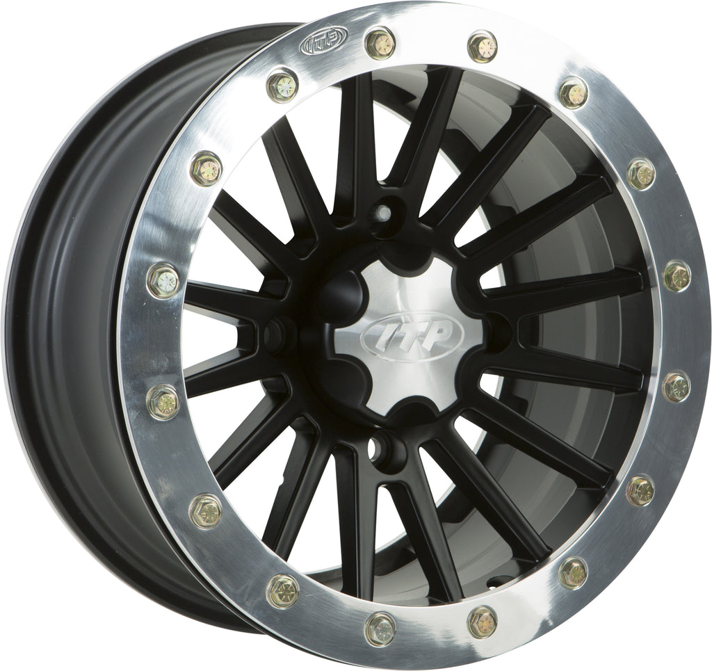 ITP SD DUAL BDLK 14X7 4/156 4+3 M.BLK - POLISHED RING 1428532536B
