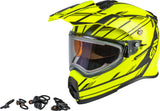 GMAX AT-21S EPIC SNOW HELMET W/ELEC SHIELD MATTE HI-VIS/BLACK 2X G4211748