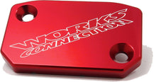 Load image into Gallery viewer, WORKS BILLET FRONT BRAKE COVER RED HUSKY 21-067