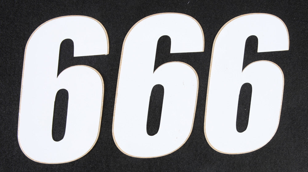 D'COR NUMBER 6 WHITE 4" 3/PK 45-14-6