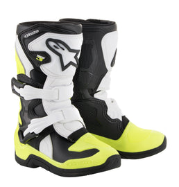 ALPINESTARS TECH 3S BOOTS BLACK/WHITE/YELLOW SZ Y10 2014518-125-10