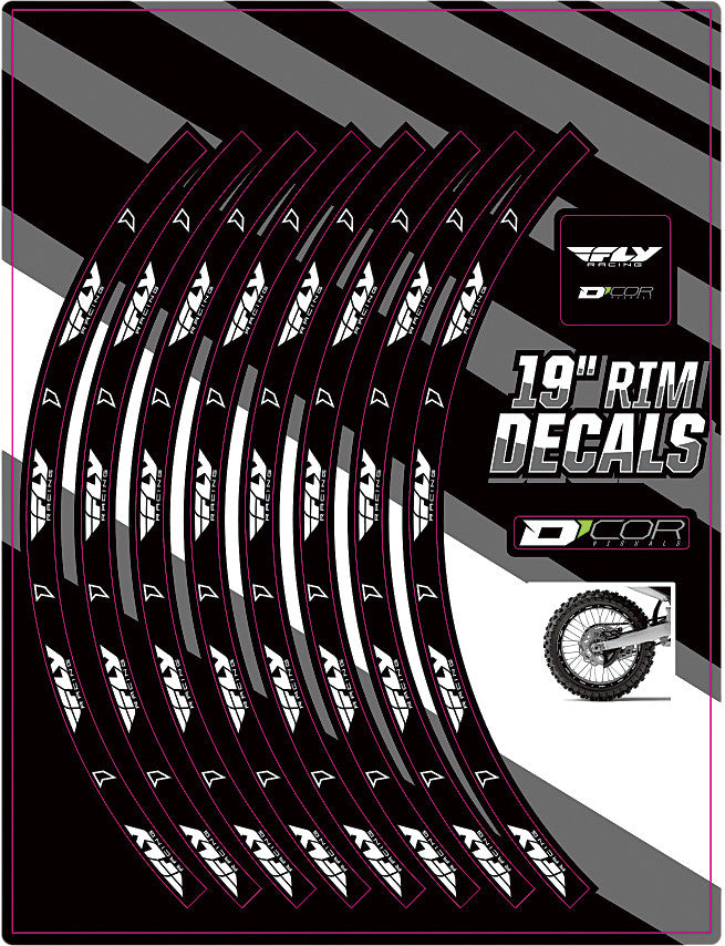 D'COR RIM DECALS 19" FLY LOGO REAR 40-80-211