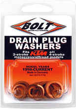 Load image into Gallery viewer, BOLT DRAIN PLUG WASHERS 2/4 STROKE MODELS KTM DPW.KTM