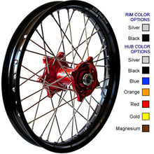 Load image into Gallery viewer, DUBYA REAR WHEEL SET 2.15X19 GOLD HUB BLACK RIM 56-4125GB