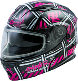 GMAX MD-01S MODULAR PINK RIBBON RIDERS SNOW HELMET BLK/PINK XS G2012403D