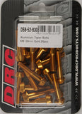 DRC ALUMINUM TAPER BOLTS GOLD M6X30MM 20/PK D58-52-830