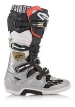 Load image into Gallery viewer, ALPINESTARS TECH 7 BOOTS BLACK/SILVER/WHITE/GOLD SZ 07 2012014-1829-7