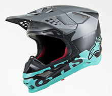 Load image into Gallery viewer, ALPINESTARS S.TECH S-M8 RADIUM HELMET BLACK/GREY/TEAL SM 8301519-1306-S