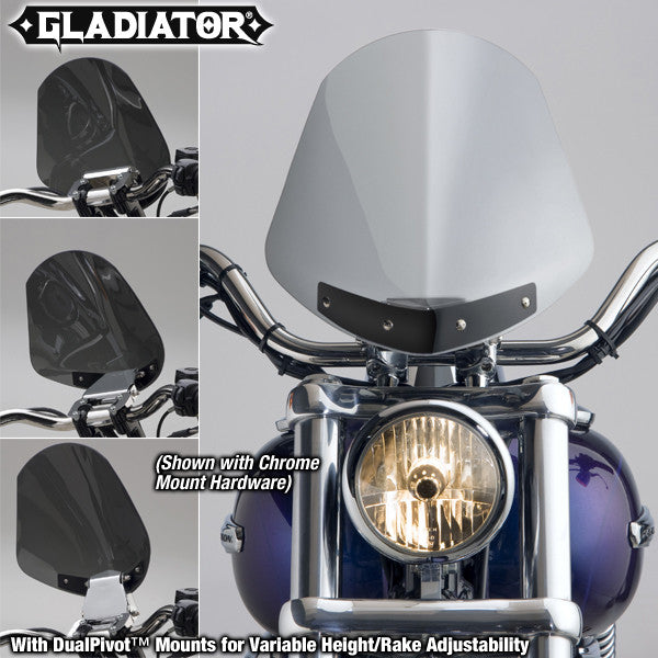 NATIONAL CYCLE GLADIATOR WINDSHIELD W/BLACK MOUNTS (LIGHT TINT) N2702