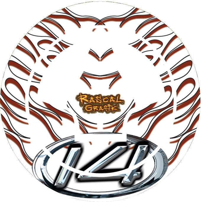 RASCAL GRAFIK GAS CAP PROT KAW ZX14 FLAME WHITE/RED RA36695
