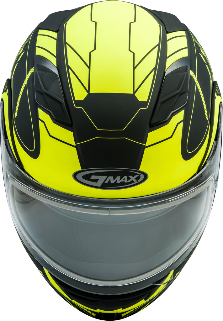 GMAX MD-01S MODULAR WIRED SNOW HELMET BLACK/HI-VIS XS G2011683D TC-24