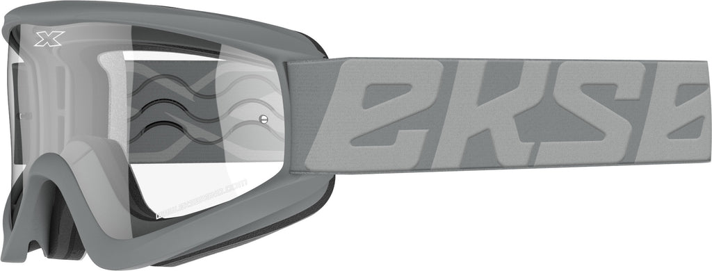 EKS BRAND FLAT-OUT GOGGLE FIGHTER GREY W/CLEAR LENS 067-60410