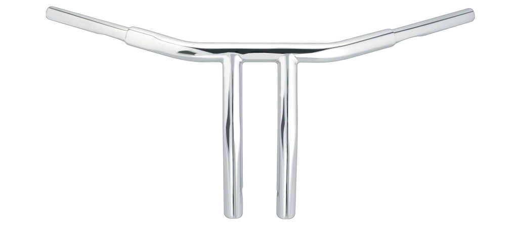 WILD 1 CHUBBY DRAG BARS 10" BUILTIN PULLBACK RISERS CHR WO507
